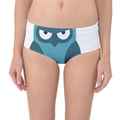 Owl Comic Animal Mid-waist Bikini Bottoms by Simbadda