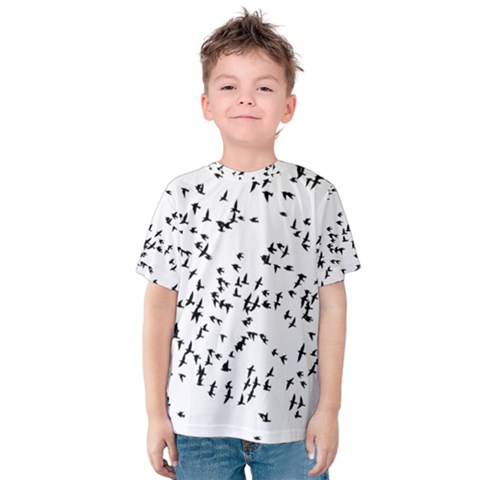 Flock Birds Animals Flying Kids  Cotton Tee by Simbadda