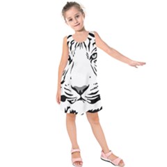 Tiger Pattern Animal Design Flat Kids  Sleeveless Dress by Simbadda