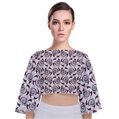 Spirai3+ Tie Back Butterfly Sleeve Chiffon Top by Jylart