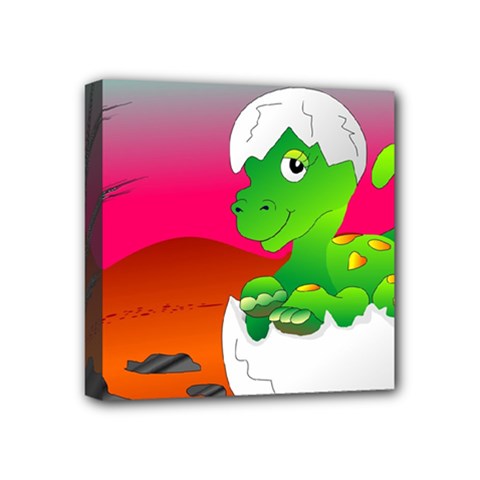 Dinosaur Dino Baby Dino Lizard Mini Canvas 4  X 4  by Nexatart