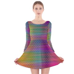 Colorful Sheet Long Sleeve Velvet Skater Dress by LoolyElzayat