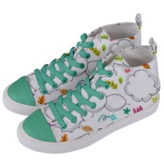 Set Chalk Out Chitchat Scribble Women s Mid-top Canvas Sneakers by Nexatart