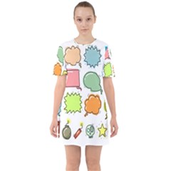 Set Collection Balloon Image Sixties Short Sleeve Mini Dress by Nexatart