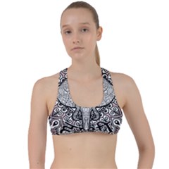 Ornate Hindu Elephant  Criss Cross Racerback Sports Bra by Valentinaart