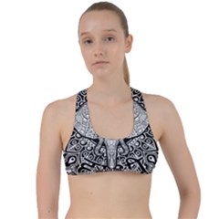 Ornate Hindu Elephant  Criss Cross Racerback Sports Bra by Valentinaart