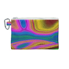 Colorful Waves Canvas Cosmetic Bag (medium) by LoolyElzayat