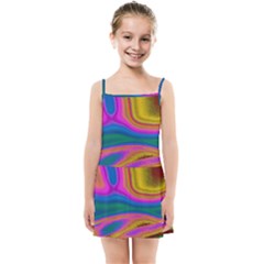 Colorful Waves Kids Summer Sun Dress by LoolyElzayat