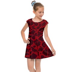 Red Earth Texture Kids Cap Sleeve Dress by LoolyElzayat