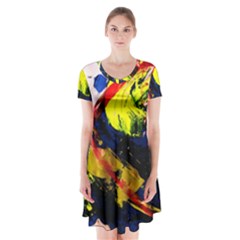 Global Warming 2 Short Sleeve V-neck Flare Dress by bestdesignintheworld