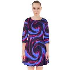 Swirl Black Blue Pink Smock Dress by BrightVibesDesign