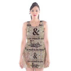 Motivational Calligraphy Grunge Scoop Neck Skater Dress by Sapixe