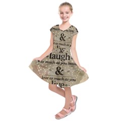 Motivational Calligraphy Grunge Kids  Short Sleeve Dress by Sapixe