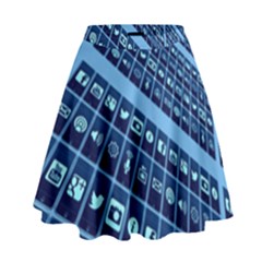 Mobile Phone Smartphone App High Waist Skirt by Sapixe