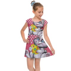 Illustration Rabbit Easter Kids Cap Sleeve Dress by Sapixe