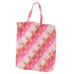 Background Desktop Pink Sun Stars Giant Grocery Zipper Tote by Sapixe