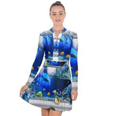 Dolphin Art Creation Natural Water Long Sleeve Panel Dress by Sapixe