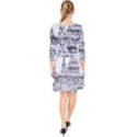 Line Art Architecture Church Quarter Sleeve Front Wrap Dress View2