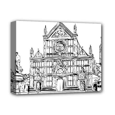 Line Art Architecture Church Italy Deluxe Canvas 14  X 11  by Sapixe