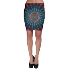 Fractal Peacock Rendering Bodycon Skirt by Sapixe