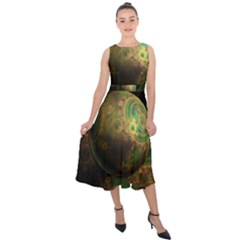 Tiktok s Four-dimensional Steampunk Time Contraption Midi Tie-back Chiffon Dress by jayaprime