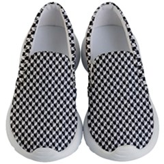 Black And White Checkerboard Weimaraner Kid s Lightweight Slip Ons by PodArtist