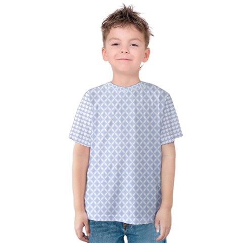 Alice Blue Hearts In An English Country Garden Kids  Cotton Tee by PodArtist