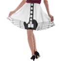 Guitar Abstract Wings Silhouette A-line Skater Skirt View2