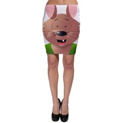 Mole Animal Cartoon Vector Art Bodycon Skirt by Sapixe