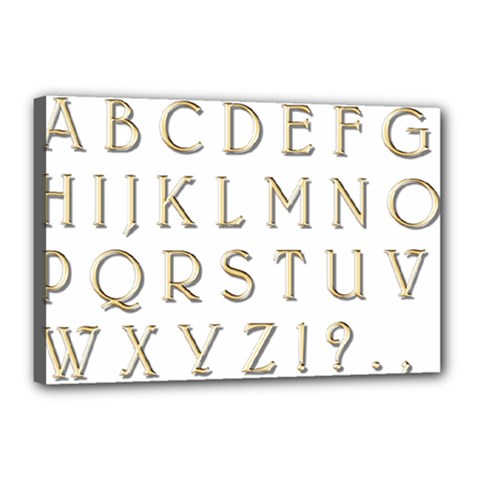 Letters Gold Classic Alphabet Canvas 18  X 12  by Sapixe