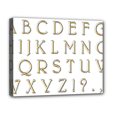 Letters Gold Classic Alphabet Deluxe Canvas 20  X 16   by Sapixe