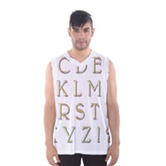 Letters Gold Classic Alphabet Men s Basketball Tank Top by Sapixe