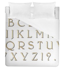 Letters Gold Classic Alphabet Duvet Cover (queen Size) by Sapixe