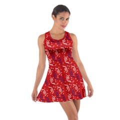 Red White And Blue Usa/uk/france Colored Party Streamers Cotton Racerback Dress by PodArtist