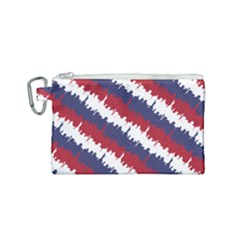 Ny Usa Candy Cane Skyline In Red White & Blue Canvas Cosmetic Bag (small) by PodArtist