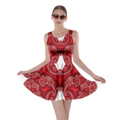 Butterfly Red Fractal Art Nature Skater Dress by Sapixe