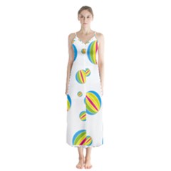 Balloon Ball District Colorful Button Up Chiffon Maxi Dress by Sapixe