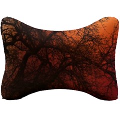 Sunset Silhouette Winter Tree Seat Head Rest Cushion by LoolyElzayat