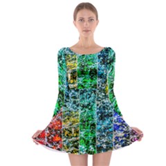 Abstract Of Colorful Water Long Sleeve Skater Dress by FunnyCow