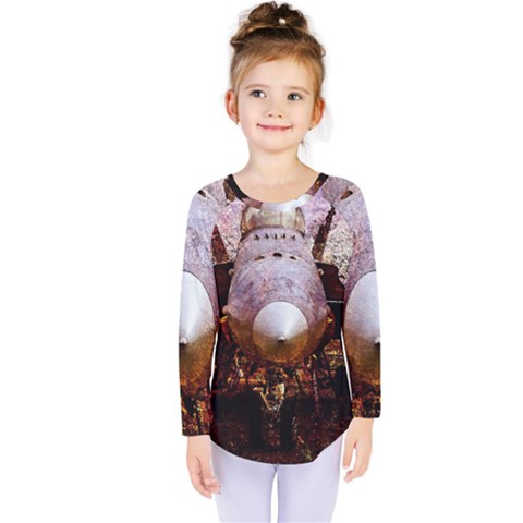 The Art Of Military Aircraft Kids  Long Sleeve Tee by FunnyCow