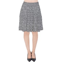 Linear Intricate Geometric Pattern Velvet High Waist Skirt by dflcprints