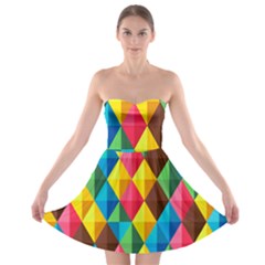 Background Colorful Abstract Strapless Bra Top Dress by Nexatart