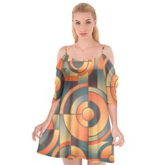 Background Abstract Orange Blue Cutout Spaghetti Strap Chiffon Dress by Nexatart