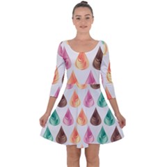 Background Colorful Abstract Quarter Sleeve Skater Dress by Nexatart