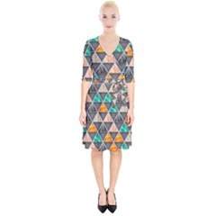 Abstract Geometric Triangle Shape Wrap Up Cocktail Dress by Nexatart