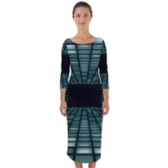 Abstract Perspective Background Quarter Sleeve Midi Bodycon Dress by Nexatart