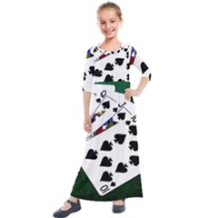 Poker Hands   Royal Flush Spades Kids  Quarter Sleeve Maxi Dress by FunnyCow