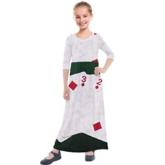 Poker Hands   Straight Flush Diamonds Kids  Quarter Sleeve Maxi Dress by FunnyCow