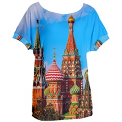 Moscow Kremlin And St  Basil Cathedral Women s Oversized Tee by FunnyCow