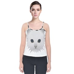 Cat Animal Pet Kitty Cats Kitten Velvet Spaghetti Strap Top by Sapixe